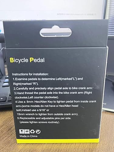 Vista 11 de MZYRH Pedales de bicicleta de montaña, ultrarresistentes, coloridos mecanizados CNC, 9/16 pulgadas, sellados con 3 pedales de rodamiento Glod Black