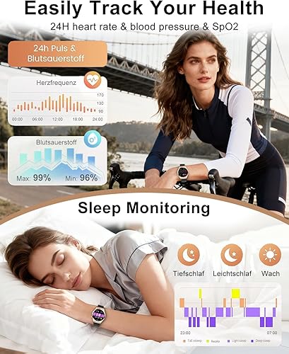 Miniatura 3 de Relojes inteligentes para mujer, 1.27 pulgadas, pantalla táctil TFT, reloj inteligente para responderhacer llamadas, seguimiento de actividad y