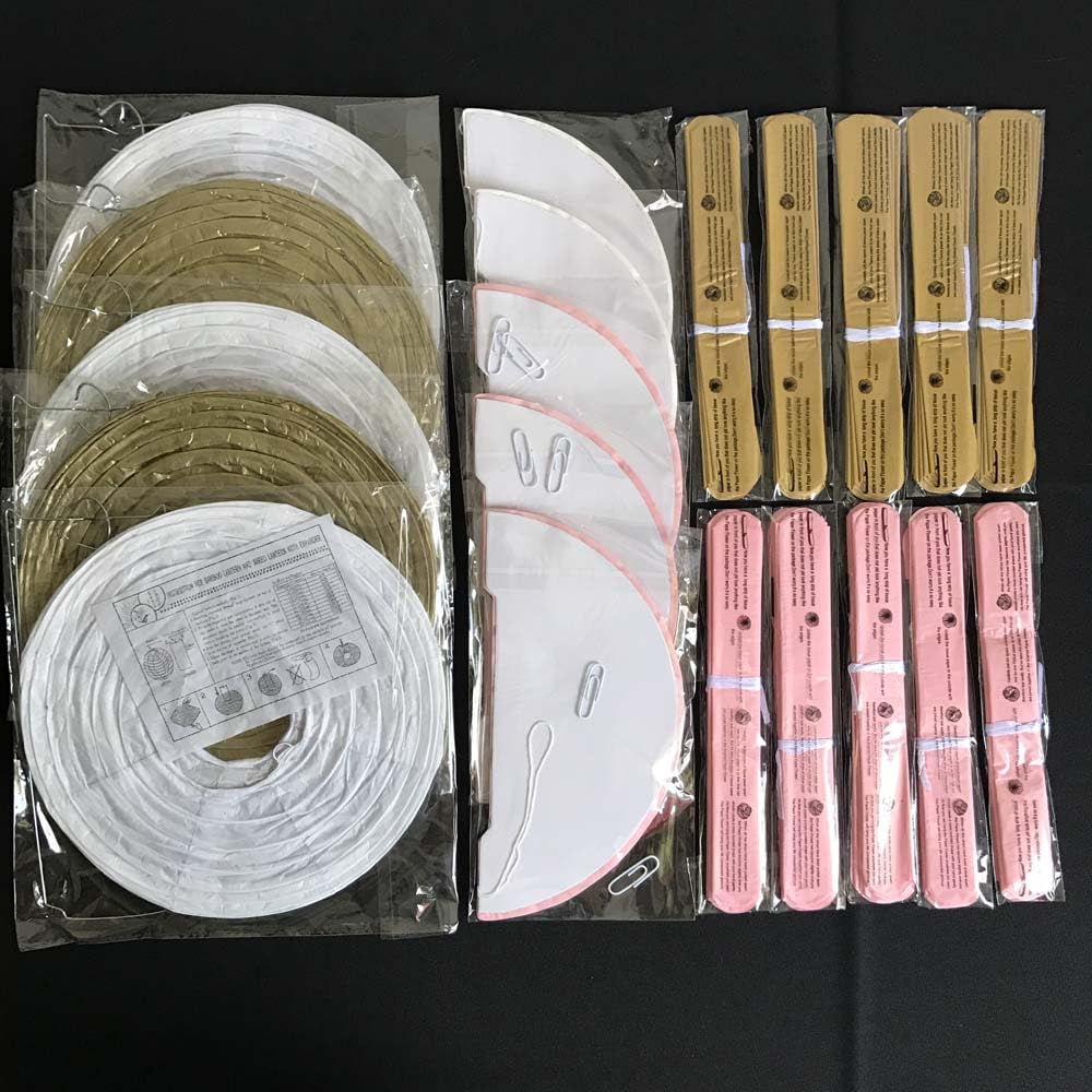 Papierlaterne, rund, für Hochzeit, Party, 15,2 cm, 30,5 cm, Gold, Schwarz, Weiß, Baby, Jungen, Mädchen, Taufdekoration, 18. 30. Geburtstag, Seidenpapier, Pompon, Silber, Rot, Set, ca. 25 cm