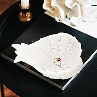 Vista 4 de Zerodeko Bandejas de almacenamiento para manualidades, bandeja decorativa blanca para el hogar, ornamento de escritorio