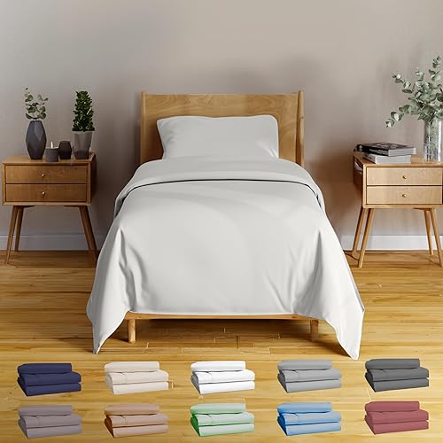 Vista 87 de BAMPURE - Juego de sábanas de 100 % viscosa de bambú, refrescantes, suaves, bolsillo profundo de hasta 16 pulgadas, 1 sábana encimera, 1 sábana Gris