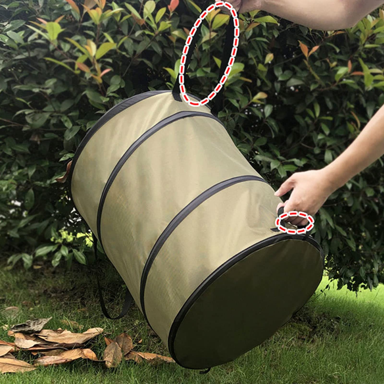 2x Sacchi da Giardinaggio Riutilizzabile 113L, Poliestere Oxford 400d Robusto, Impermeabile, Antistrappo Borsa da Giardino, Sacco Pieghevole per Rifiuti Da Giardino e Fogliame