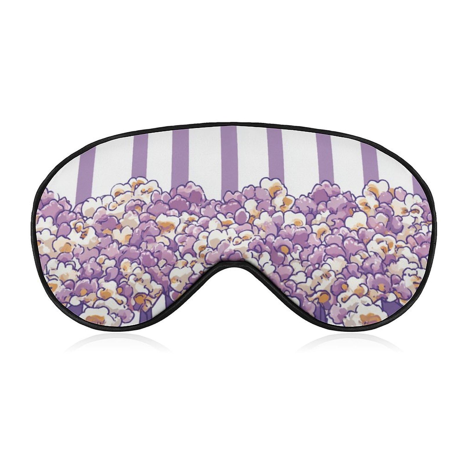 Sleep Mask Blackout Eye Mask for Sleeping Purple Popcorn Stripes Night Blindfold for Men Women
