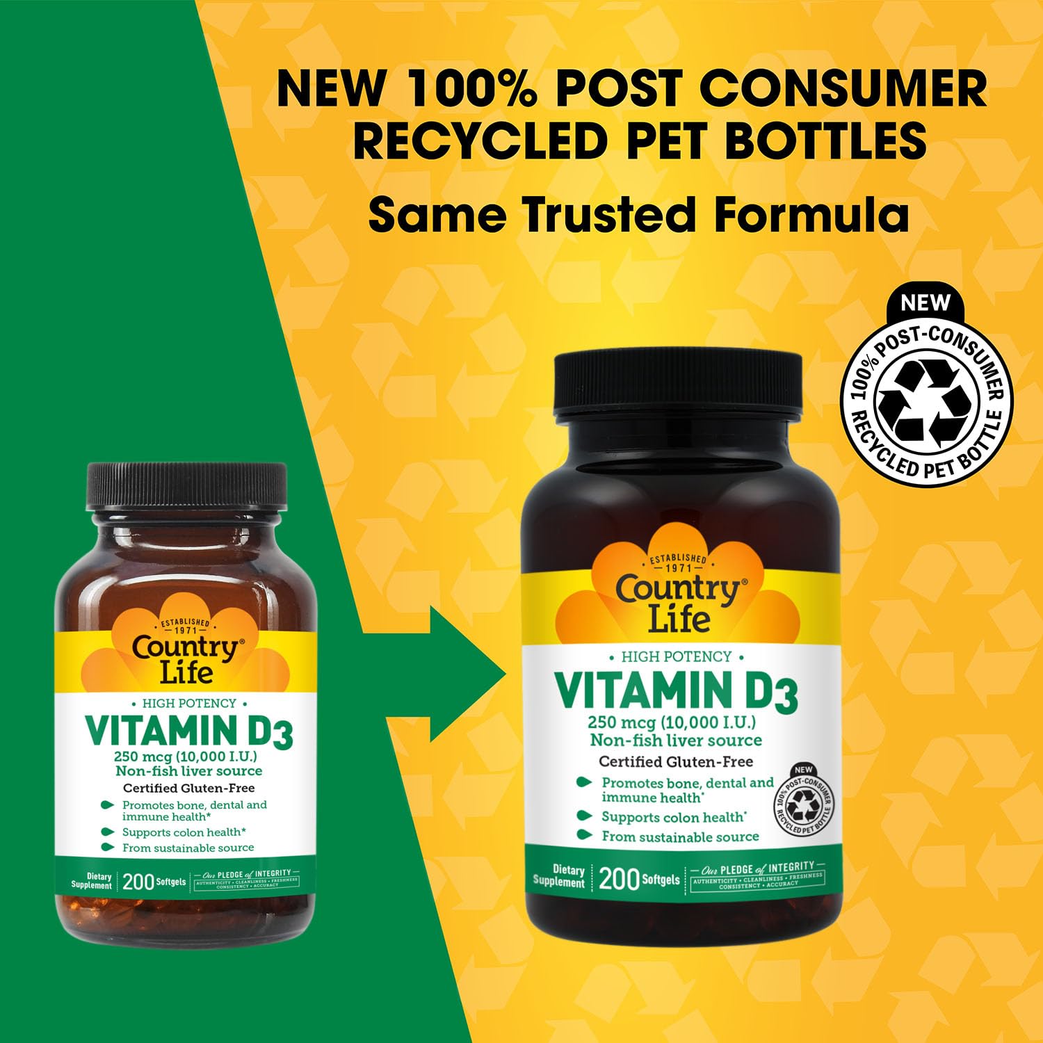 Country Life Vitamin D3 10,000 IU High Potency Non-Fish, 200 Softgels — Amazon image 2