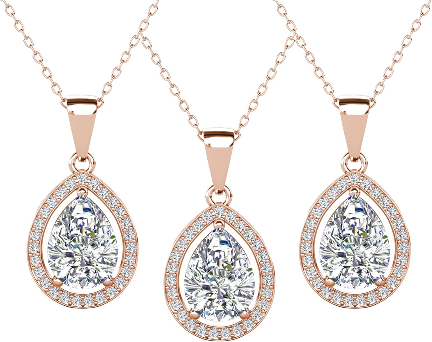 Cate & Chloe Isabel Teardrop Dangle Pendant Necklace with Simulated Diamond Crystals | 18k Gold-Plated Drop Jewelry for Women | Romantic Gifting Accessory for Her on Valentines Day, Birthday