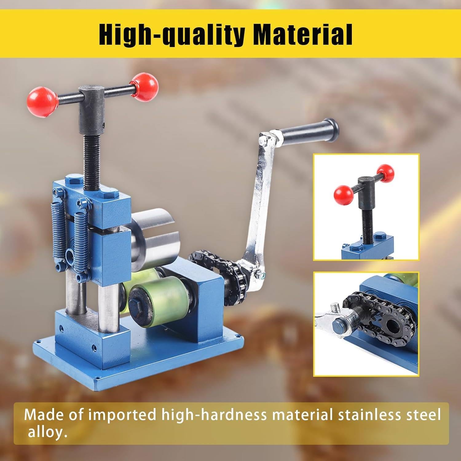Laminador De Joyas, Laminador De Joyería, Herramienta Multifuncional para Doblar Anillos para El Procesamiento De Joyas Pulsera De Anillos De Chapa De Oro Y Plata,RegularRoller