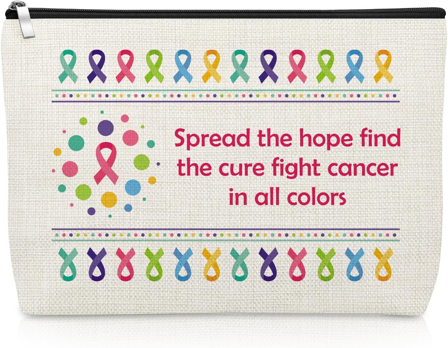 Cancer Care Gifts for Women Fight Cancer Makeup Bag Inspirational Gifts for Women Breast Pancreatic Chemo Patients Survivor Warrior Support Cosmetic Bag Motivational Present Recovery Travel Pouch