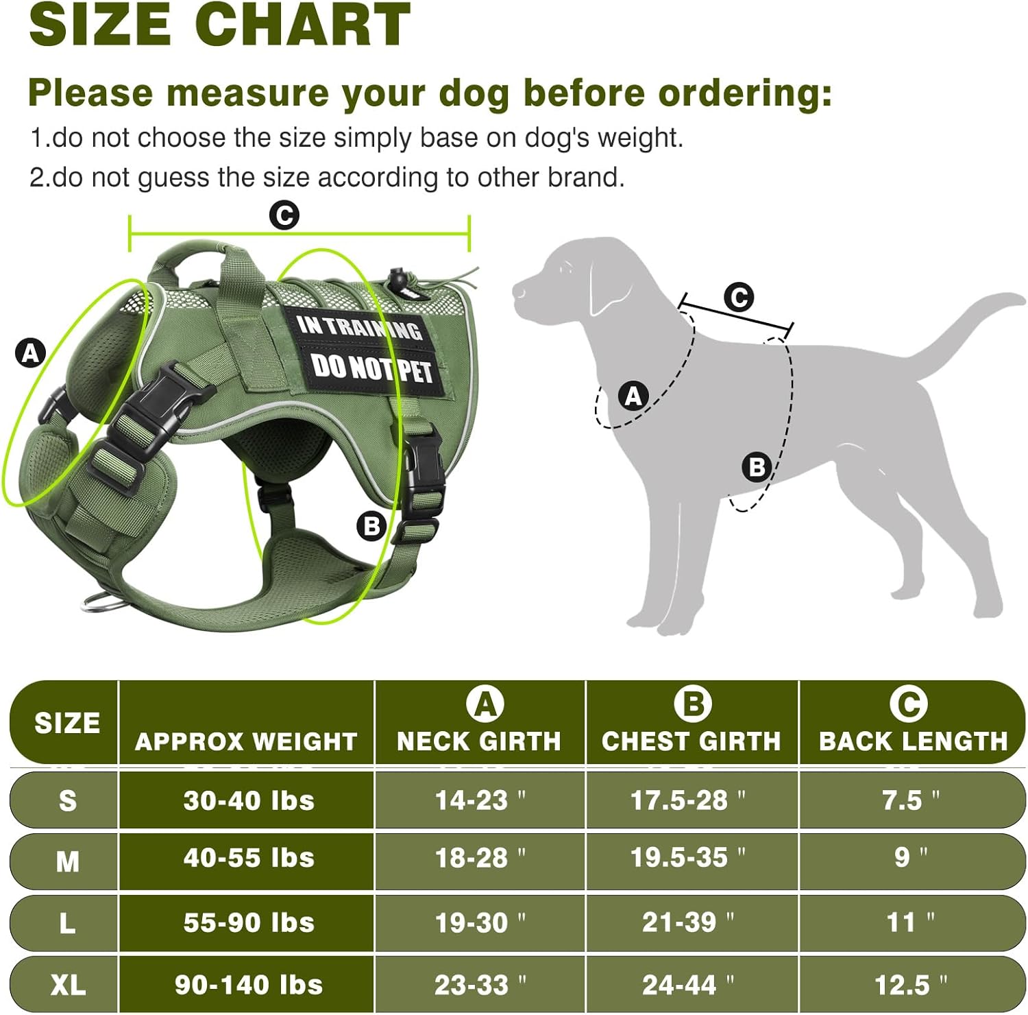 WINSEE Service Dog in Training Mesh Harness with 10 Pet Patches, Soft Air Mesh Breathable Tactical Dog Molle Vest, Reflective Military Pet Vest for Walking Hiking for Medium Dogs