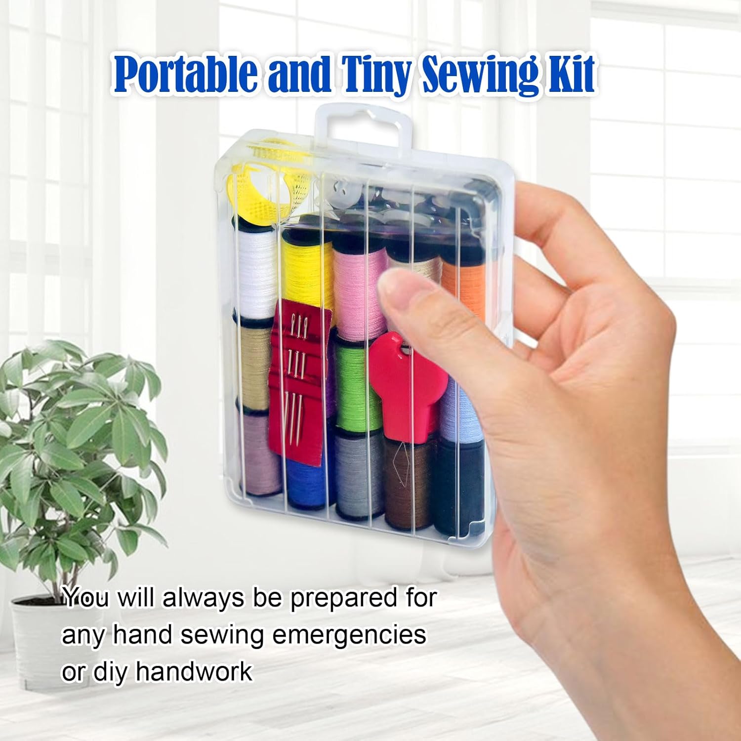 Mini Sewing Kit, Portable Sewing Kit, Portable Travel Sewing Box Kit for Adults Supplies Repair Project (20)