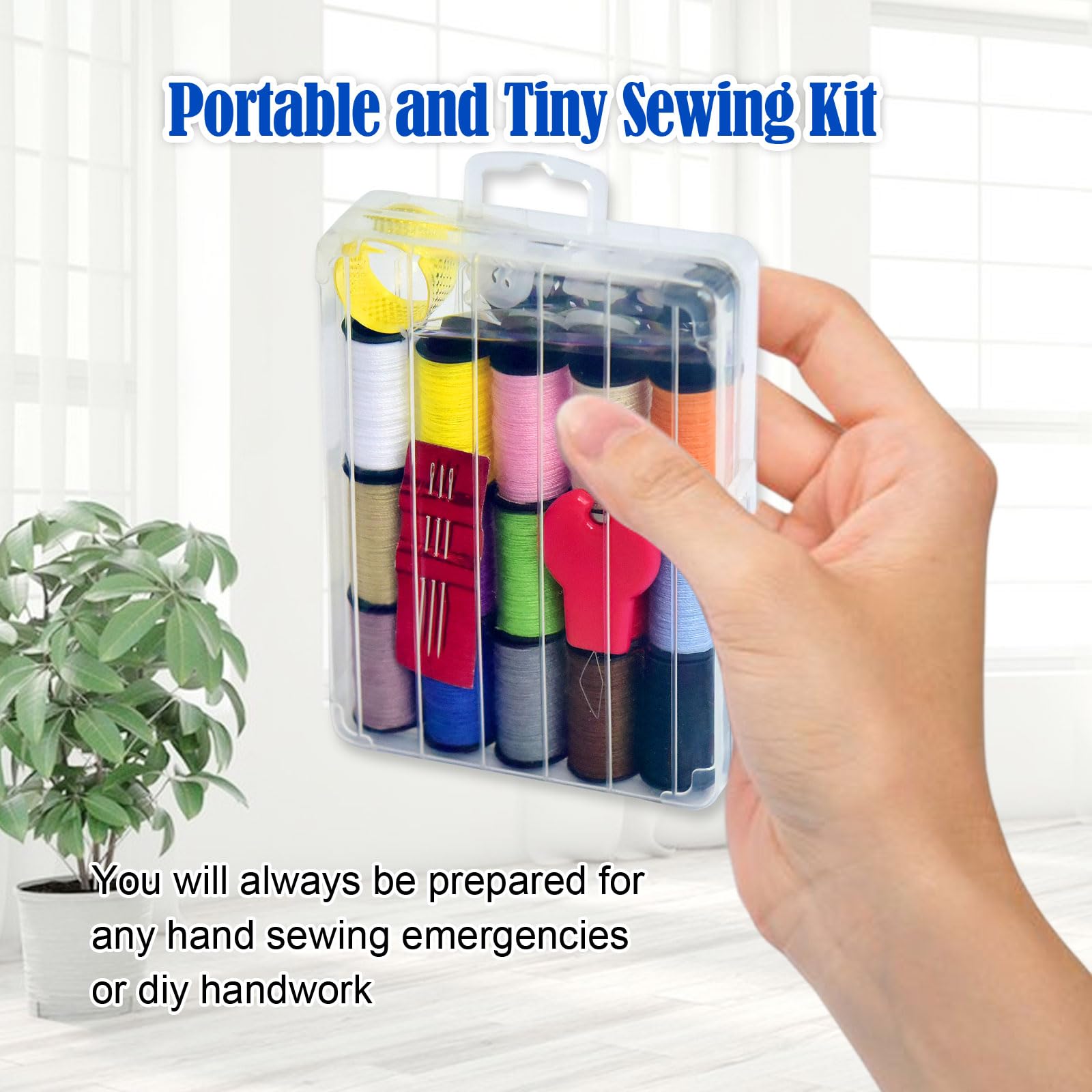Mini kit de costura, kit de costura portátil, kit de caja de costura portátil para adultos, suministros de reparación (30)