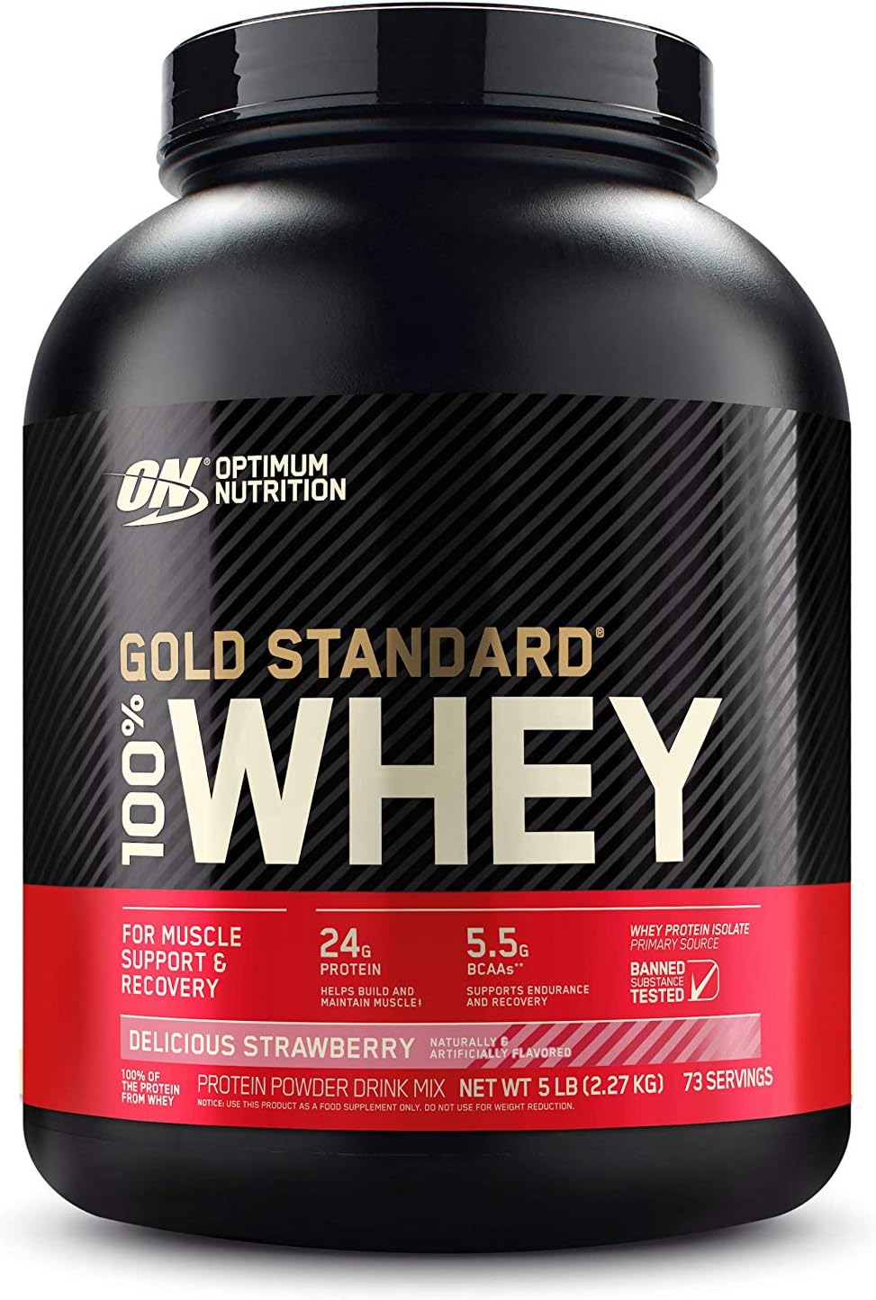 Buy Optimum Nutrition Gold Standard 100 Whey Protein Powder Delicious Strawberry 5 Pound Packaging May Vary Online In Kuwait B000qsro1y