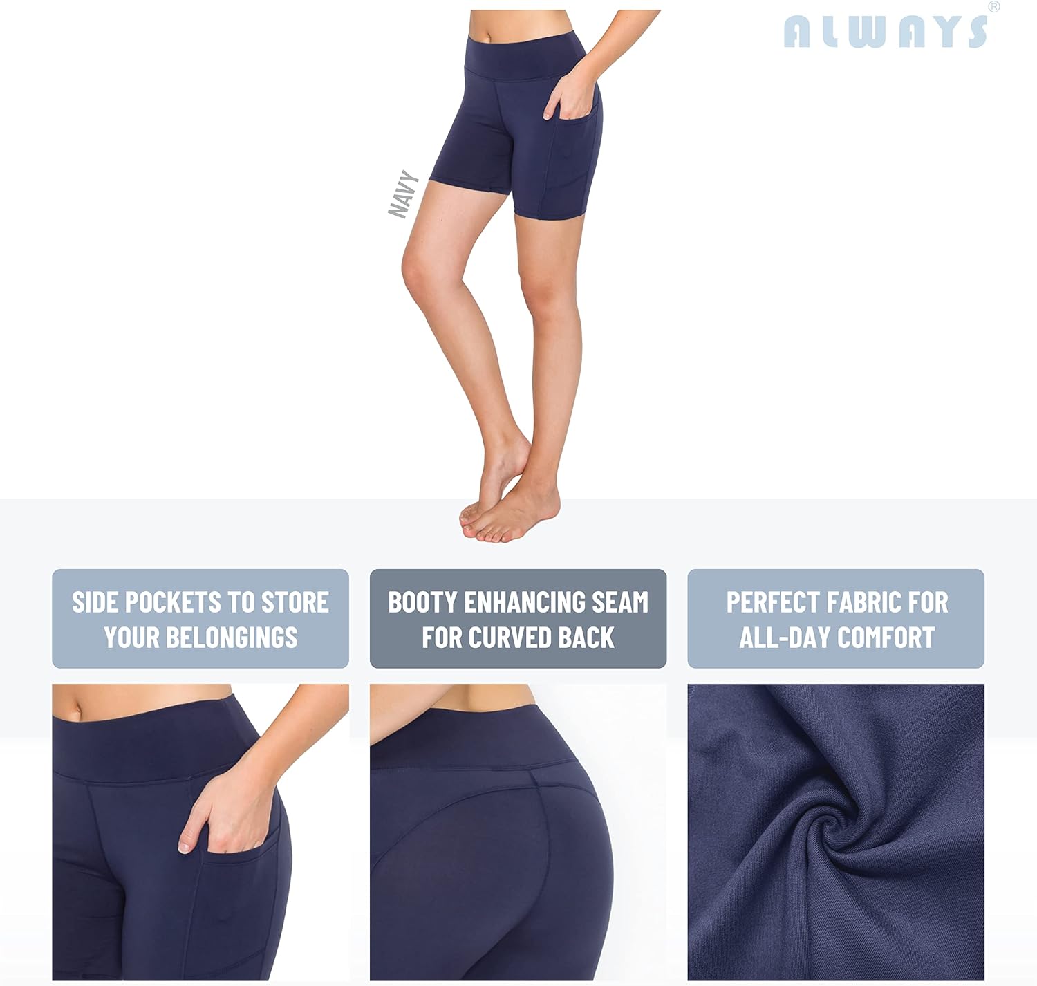 ALWAYS Women Workout Yoga Shorts - Premium Buttery Soft Solid Stretch Cheerleader Running Dance Volleyball Short Pants at  Women’s Clothing store