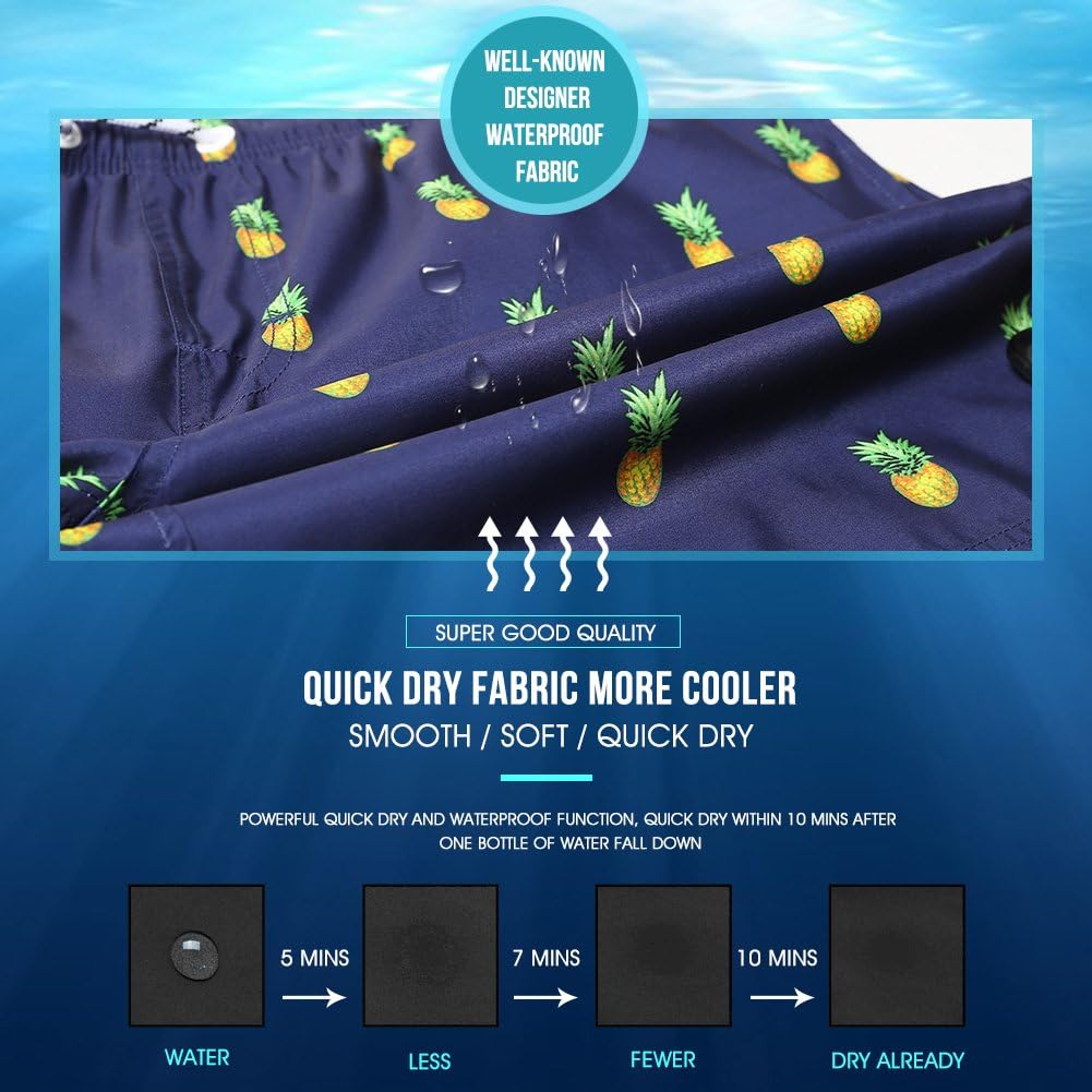 Vista 5 de maamgic Mens Quick Dry Stretch Short Boardshorts Flamingo Swim Trunks