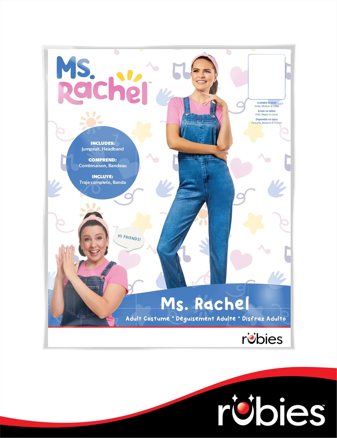 Rubies Ms. Rachel Costume Jumpsuit with Headband for Adult Women for Themed Parties and Halloween