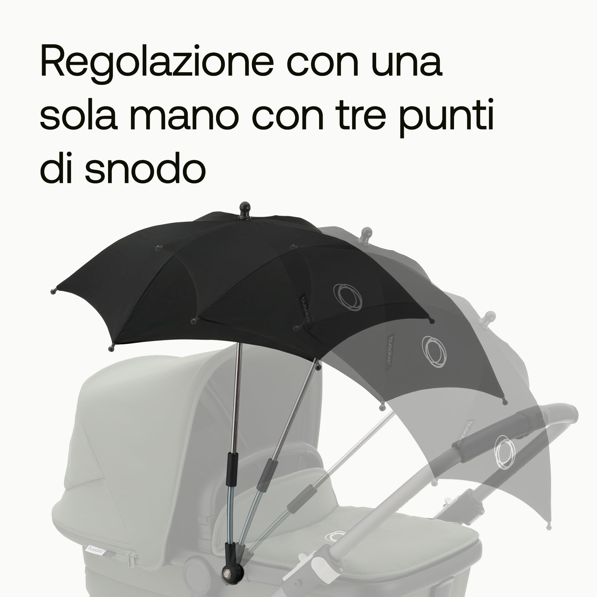 Bugaboo Accessori Bundle d'Estate: Seduta Traspirante Dual Comfort per tutte le Stagioni e Ombrellino parasole+, Compatibile con Tutti i Passeggini Bugaboo, protezione UPF 50+, Nero