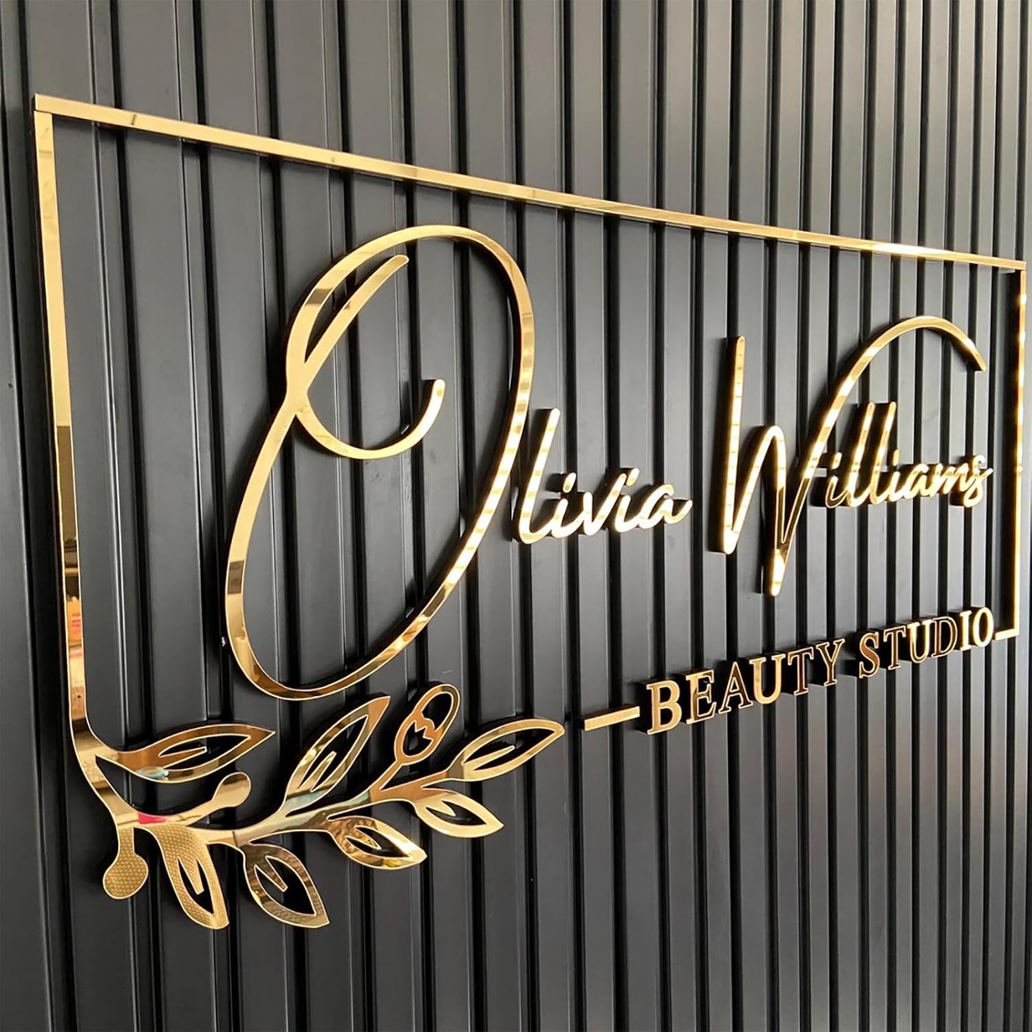GUANKE Custom Wall Signs for Business Logo, Laser Cut 3D Acyrlic Signs, for Beauty Salon, Retail Outlets, Company, Office