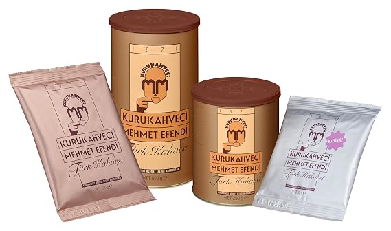 KURUKAHVECI MEHMET EFENDI Turkish Coffee, 100% Arabica, Finely Roasted Ground Coffee for Cezve, Rich Aroma, Medium, Authentic Turkish Coffee Tradition Since 1871, 17.6 OZ / 500 Gr