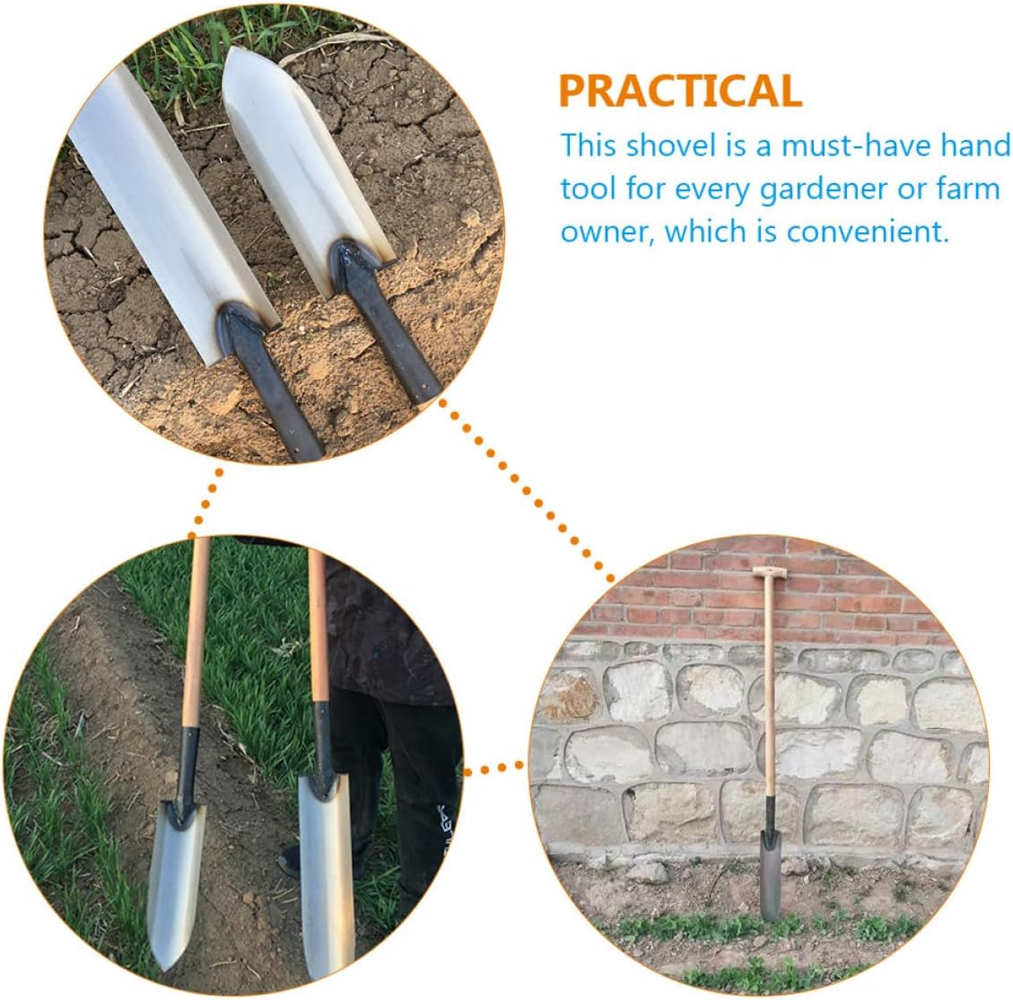 Heavy Duty Steel Cultivation Shovel with Extended Handle Ergonomic Planting Tool for Soil Loosening and Digging Garden Spade for Outdoor Farming and Transplanting Tasks