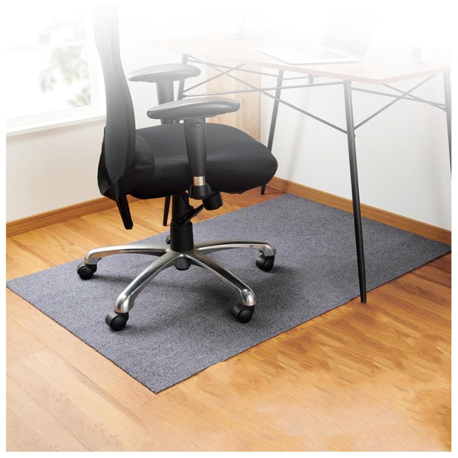 JCAKES Tapis Bureau Sol Revêtement antidérapant,Matériau Résistant, Tapis Protège Parquet Tapis Chaise Gaming Plusieurs Tailles au Choix,Gray-90×120cm