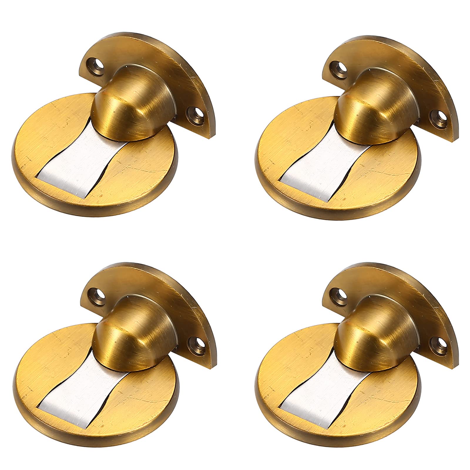 Tope De Puerta Tope de Puerta magnético Fuerte con Adhesivo for Montaje en el Suelo, Tope de Puerta de Metal,(Bronze Yellow)