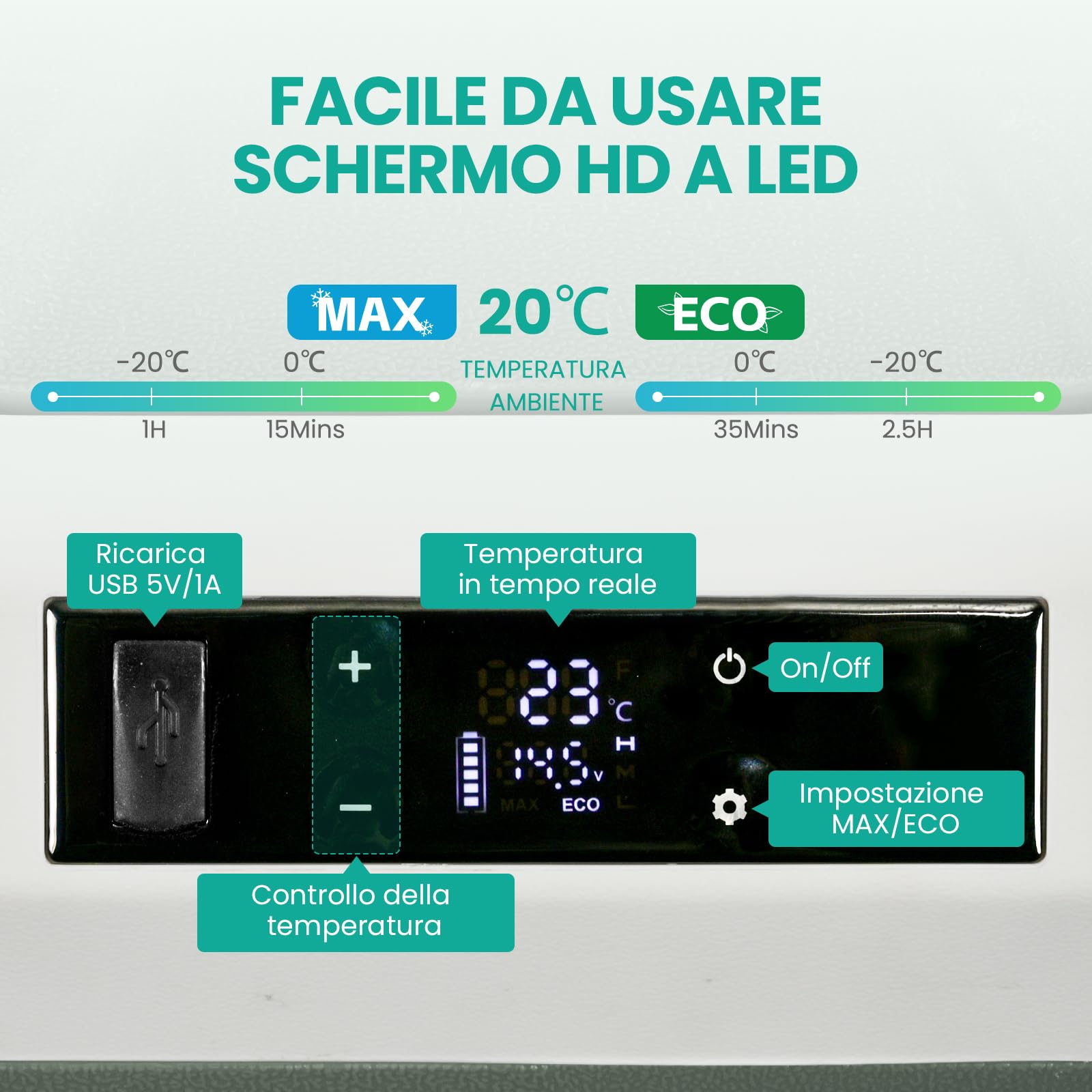 Alpicool Frigo Portatile Elettrico 44L, Frigorifero Portatile 12V /24V DC 100~240 Volt AC Frigo per Auto, Mini Frigorifero da Campeggio per Camion Barca Viaggio Picnic -20℃-20 ℃