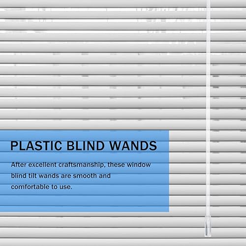 Miniatura 3 de Cabilock Varitas ciegas de plástico, 16 piezas de fibra de vidrio, persianas verticales, piezas de repuesto para persianas con gancho y mango para