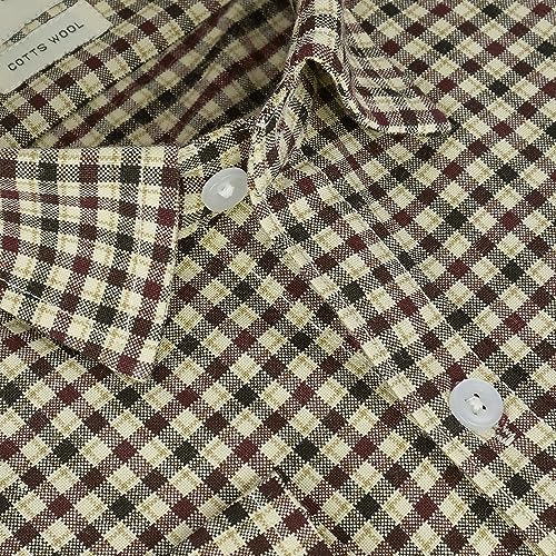 Image of GHPC Cottswool Winter Wear Woolen Gun Club Checks Full Sleeves Regular Fit Formal Shirt for Men