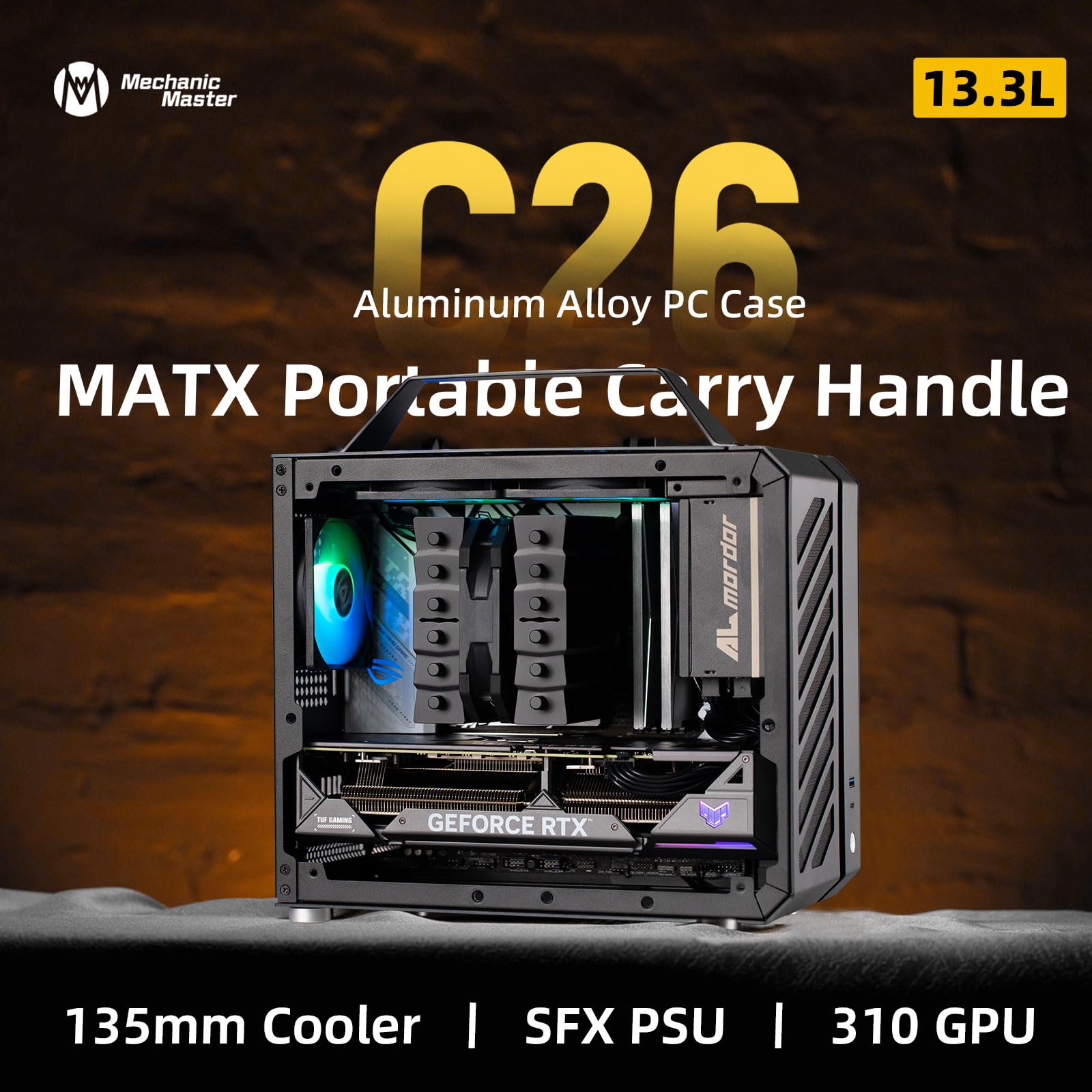 Mechanic Master C26 Capa portátil para desktop mini MATX com alça