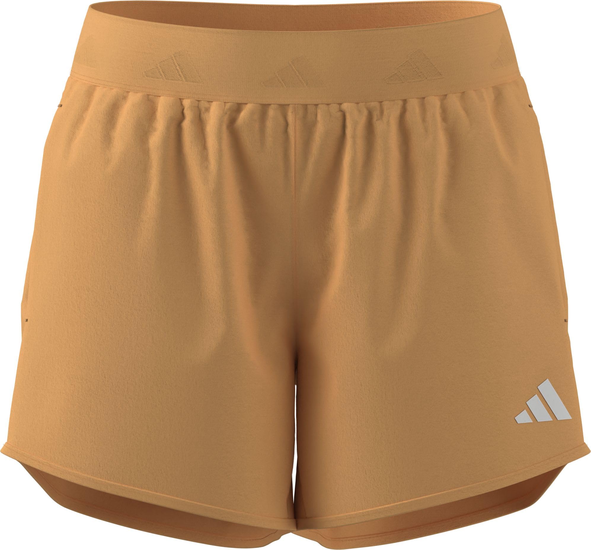 adidas Women's Pacer Workout Flex Woven Shorts, Semi Ice Tangerine, XL 4 inch