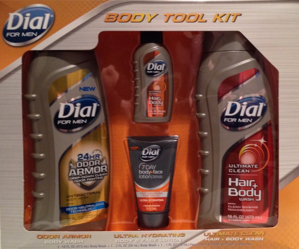Dial for Men Body Tool Kit (24 Hr Odor Armor Body Wash