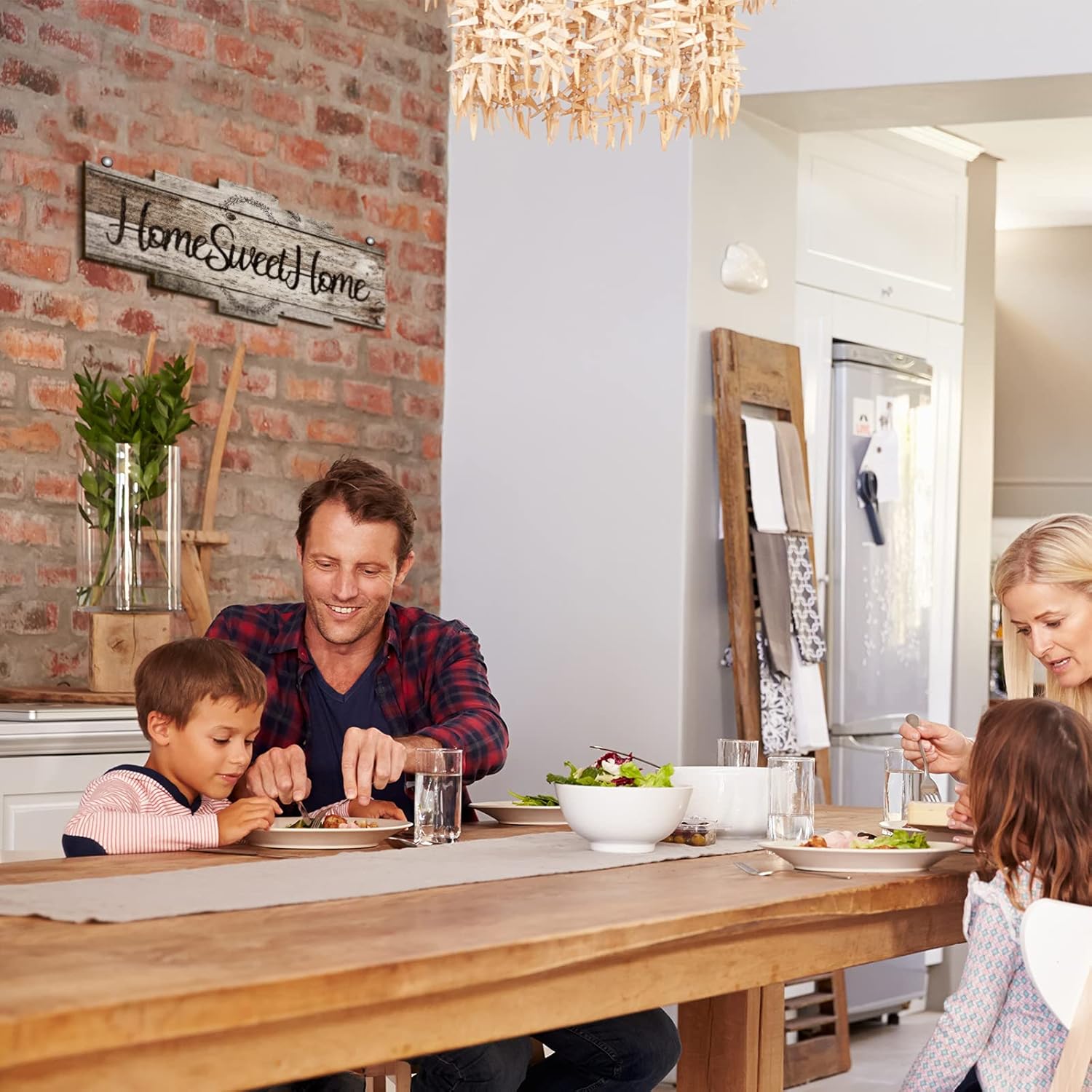 لافتة Home sweet home من جيتيك، ديكور حائط خشبية منزلية بنمط ر... - view 3