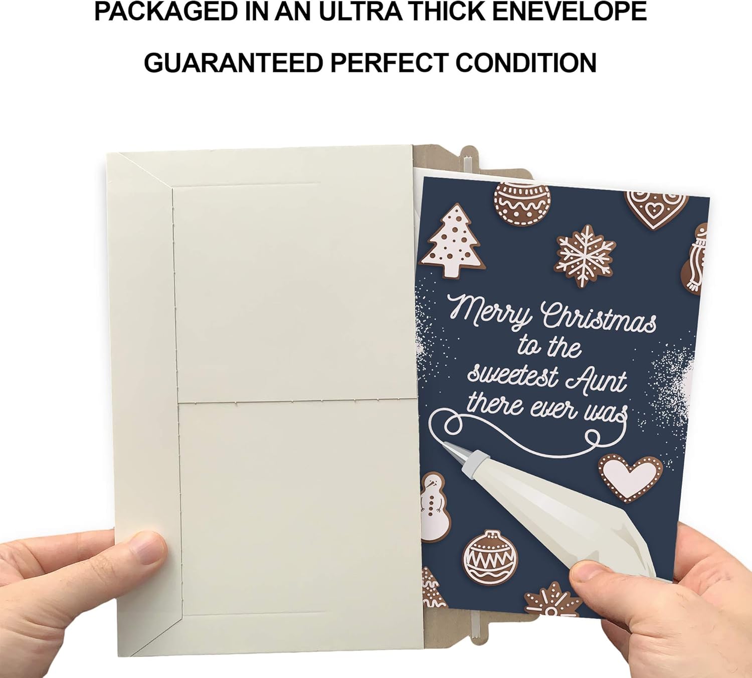 Prime Greetings Christmas Card Aunt, Made in America, Eco-Friendly, Thick Card Stock with Premium Envelope 5in x 7.75in, Packaged in Protective Mailer - Image 5