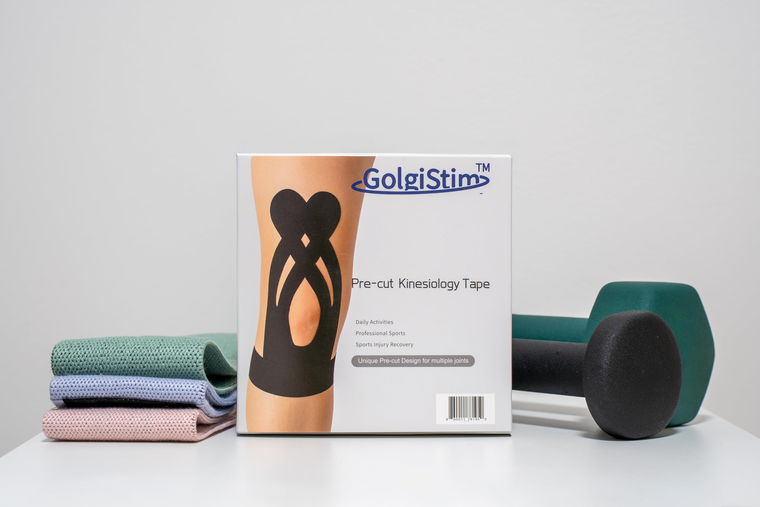 Vorgeschnittenes Kinesiologie-Tape (20 Stück), schwarz, elastisch, wasserdicht, latexfrei, atmungsaktiv, Muskel- und Gelenkunterstützung für Laufen, Sport und Erholung.