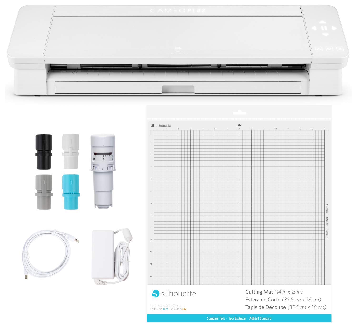 silhouette cameo 4 plus 15 inch version - 1534 cutting mat power cords built in roll feeder silhouette studio software