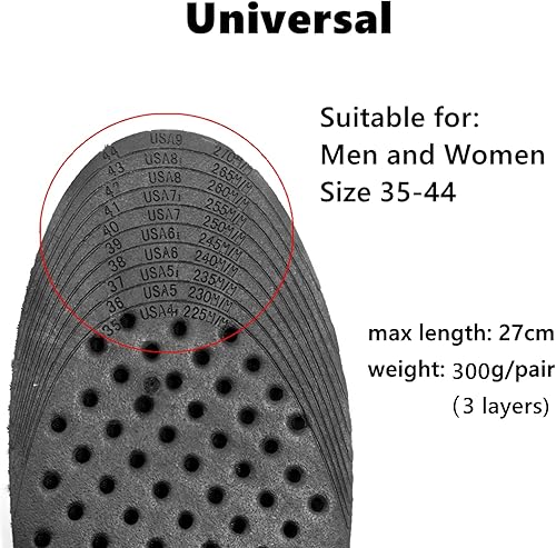 Miniatura 7 de Plantillas de aumento de altura multicapas, inserciones universales transpirables antideslizantes para levantamiento de zapatos, almohadillas