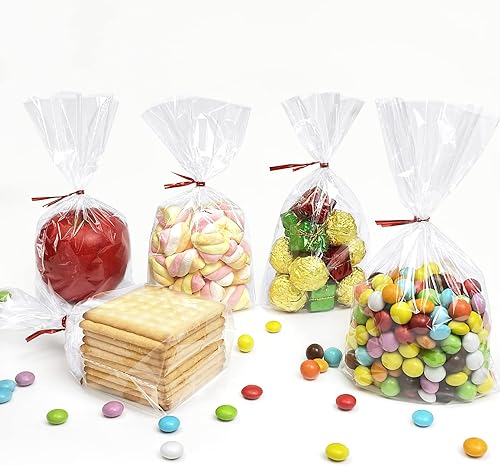 Miniatura 7 de Morepack Bolsas de fondo plano de celofán, 100 piezas de 5x2x8 pulgadas Bolsas de celofán transparentes para galletas (sin refuerzo lateral)
