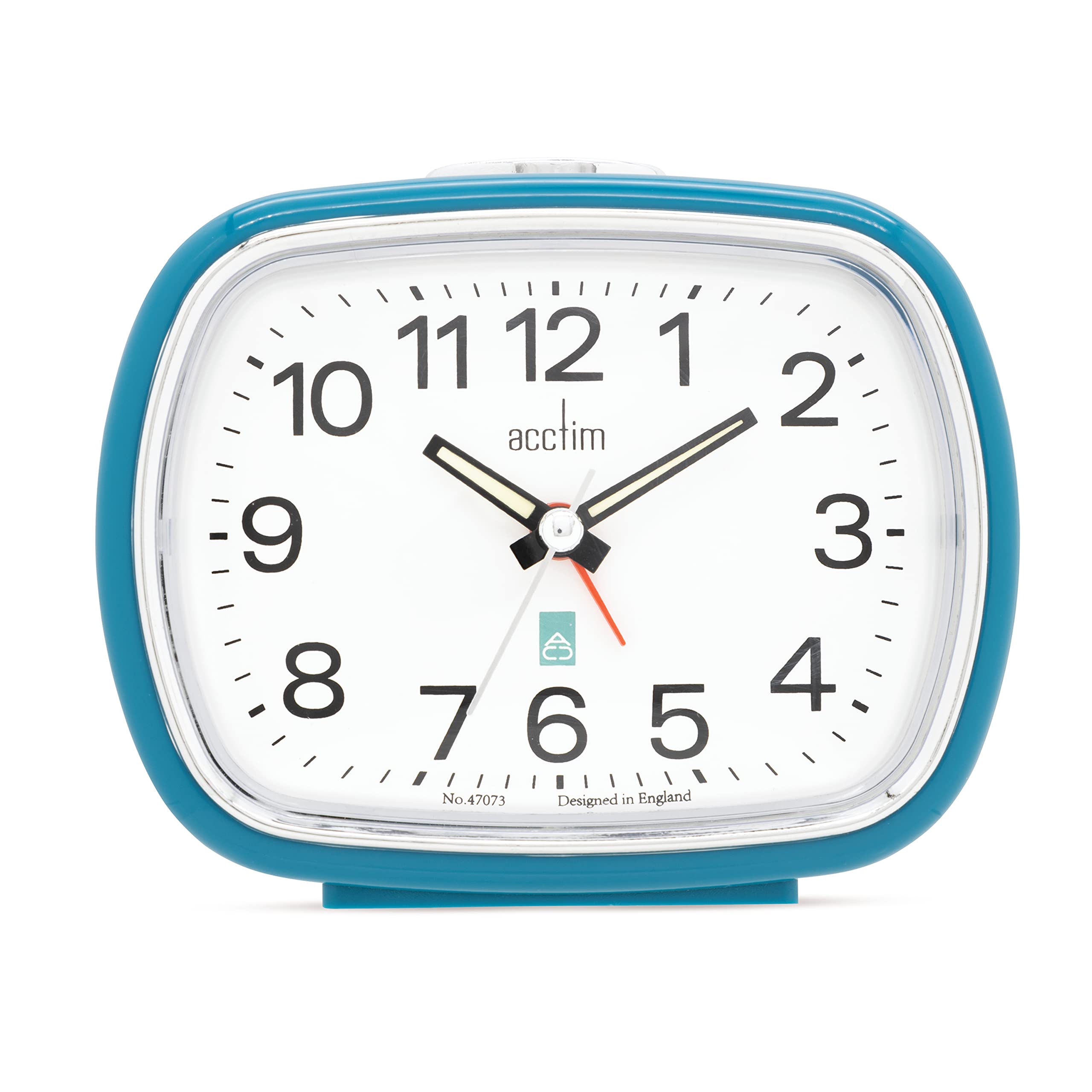 Acctim Camille Analogue Alarm Clock Quartz Luminous Hands Chrome Bezel (Kale)