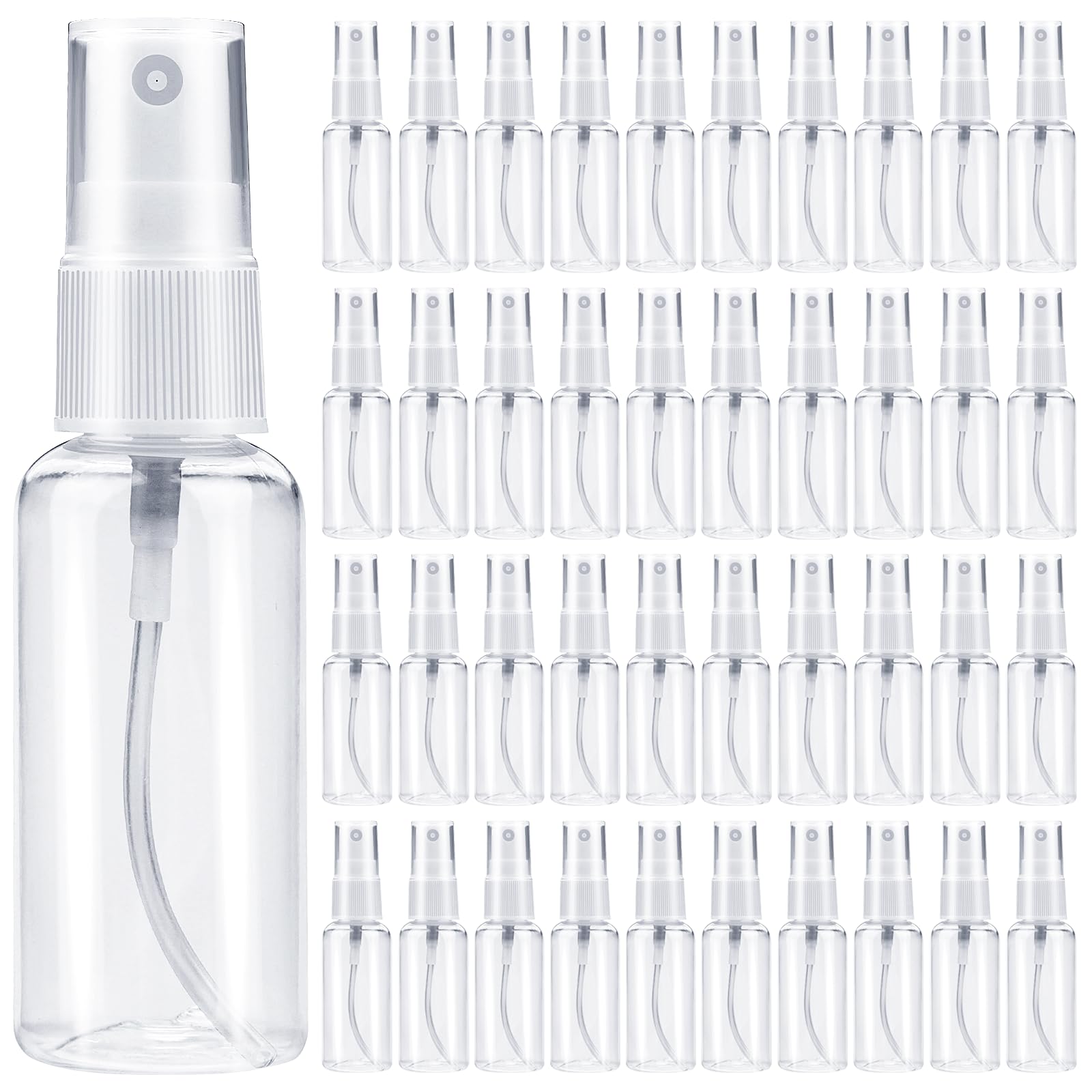 DKBT Pack of 40 Spray Bottles Small 10 ml Mini Atomiser Plastic Spray Bottle for Filling Water Perfume Bottle Empty Spray Bottle for Alcohol Personal Care Liquid Cosmetics (Transparent)