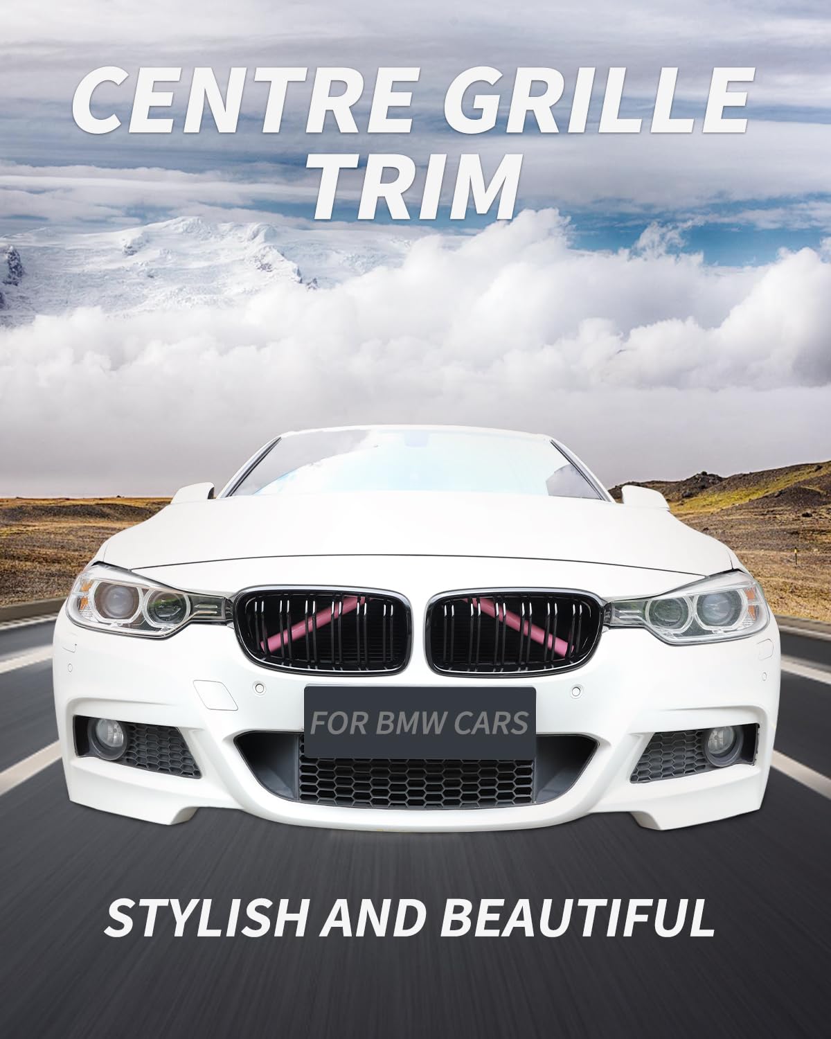 Inserts Abs Série 2 F22 Bandes Calandre BMW Série 2 F22/F23 2013-2021 - Kit 3 Pièces 8 Lamelles - Inserts Sportifs Colorés Garniture Calandre Série 2