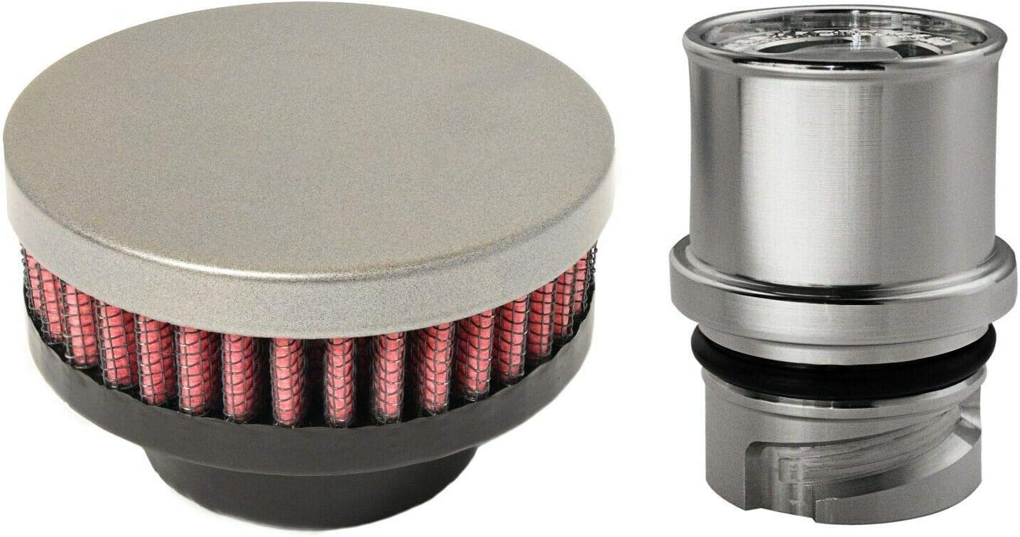 Baffled Billet Valve Cover Breather compatible with 2014-2016 Ford Fiesta ST (Wrinkle Red)