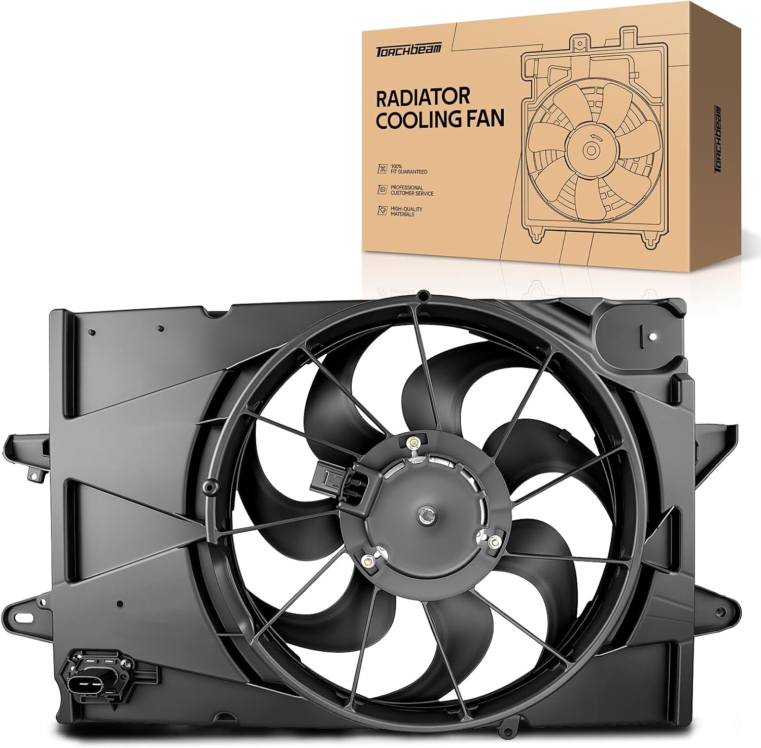 Torchbeam Engine Cooling Radiator Fan Assembly Compatible with Chevrolet Equinox GMC Terrain 2011 Radiator Cooling Fan Kit Replacement 622-720 15212798 25952813 84117014 84145767