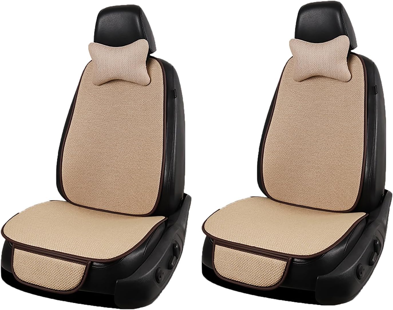 WIUHBAKPLMA Comfortable Car Seat Covers for Citroen C3/C3 Aircross/C3 Picasso/C4 Coupe/C4 Pallas/C4,Seat Protector Comfortable Car Seat Covers Cushion,Beige- frontseat6pcs