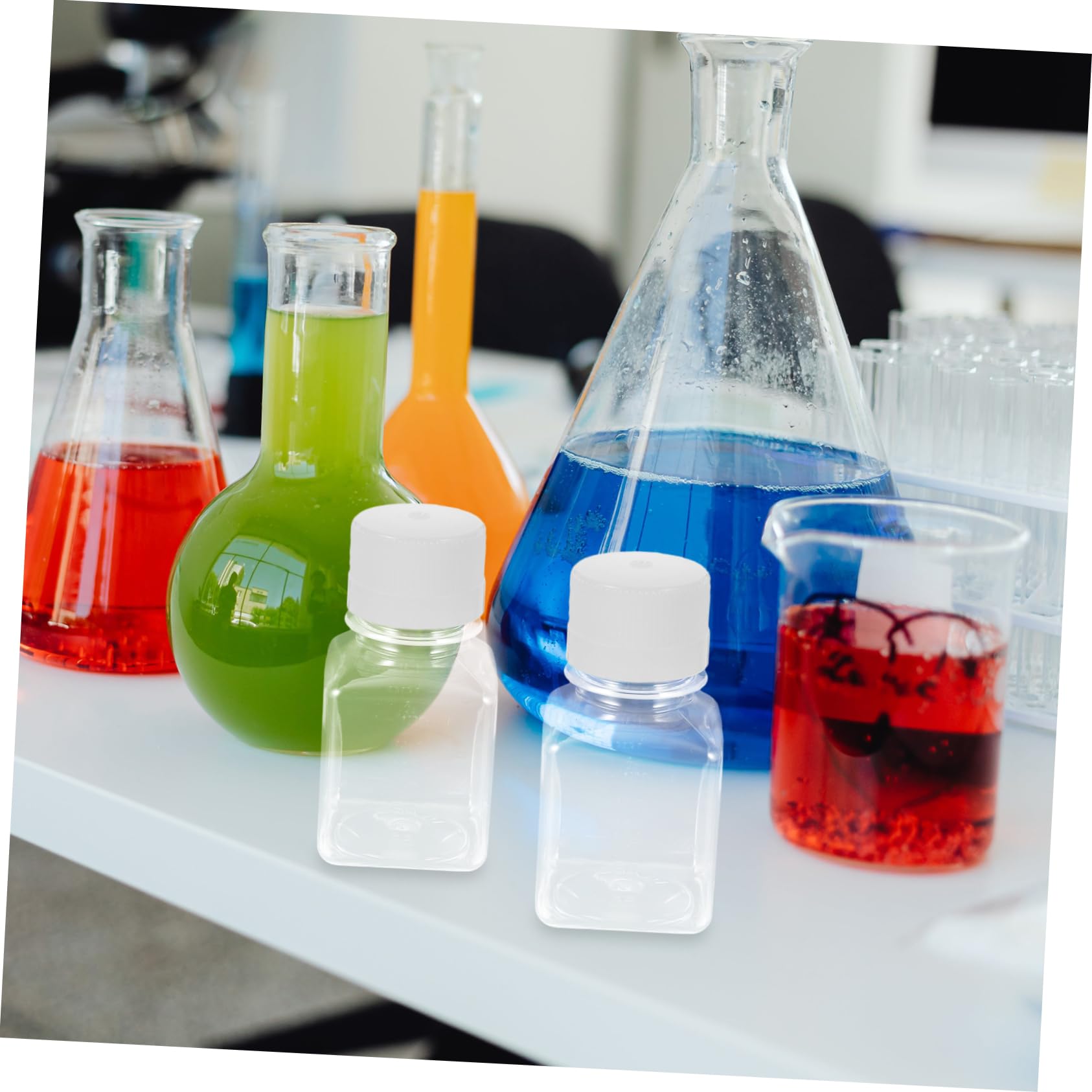 KICHOUSE 2 Pack Plastic Serum Bottles 125ml Bottle Lab Sample Storage Narrow Mouth