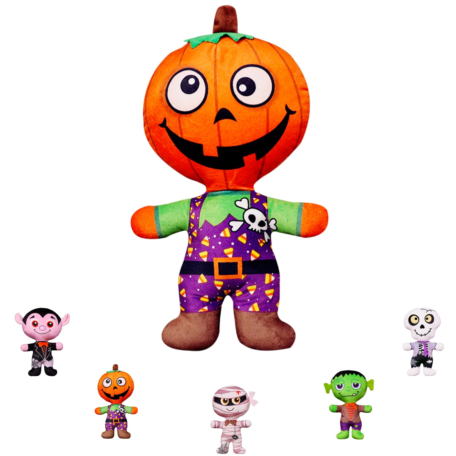 COSORO Halloween Plush Pumpkin Man Stuffed Dolls,30cm Pumpkin Man Plush Doll Soft Halloween Scary Scream,Halloween Monster Stuffed Animal Pumpkin Plushies Pillow