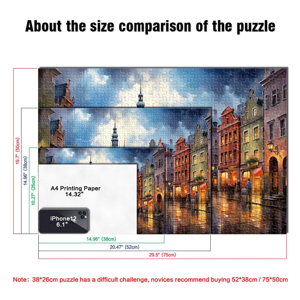Puzzle per adulti psichedelia nella città vecchia di Cracovia Puzzle per adulti e bambini 2000 pezzi 70 x 100 cm puzzle di carte grigie per divertimento in famiglia e notte di gioco