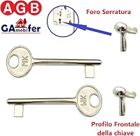 GAMOBIFER Passepartout Kulcs AGB Belső Zárakhoz - Nikkelezett Fém, 6mm, PATENT/CENTRO/POLARIS/MEDIANA EVOLUTION Sorozatokhoz, 2db 4