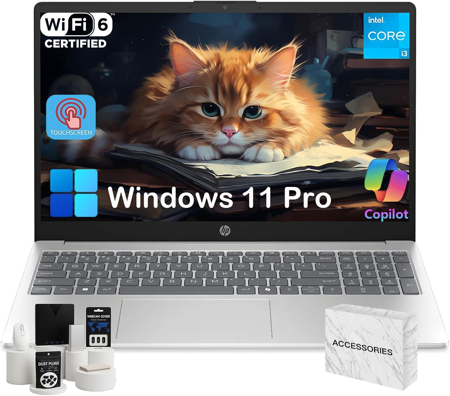 HP Flagship 15.6-inch Touchscreen Laptop Computer – Intel 13th Gen Core i3 (Up to 4.5GHz) • HD Touch Display • for Business & Student • AI Copilot • Wi-Fi6 • HD Camera • Win 11 Pro (32GB RAM, 1TB SSD) HP Flagship 15.6-inch Touchscreen Laptop Computer – Intel 13th Gen Core i3 (Up to 4.5GHz) • HD Touch Display • for Business & Student • AI Copilot • Wi-Fi6 • HD Camera • Win 11 Pro (32GB RAM, 1TB SSD)