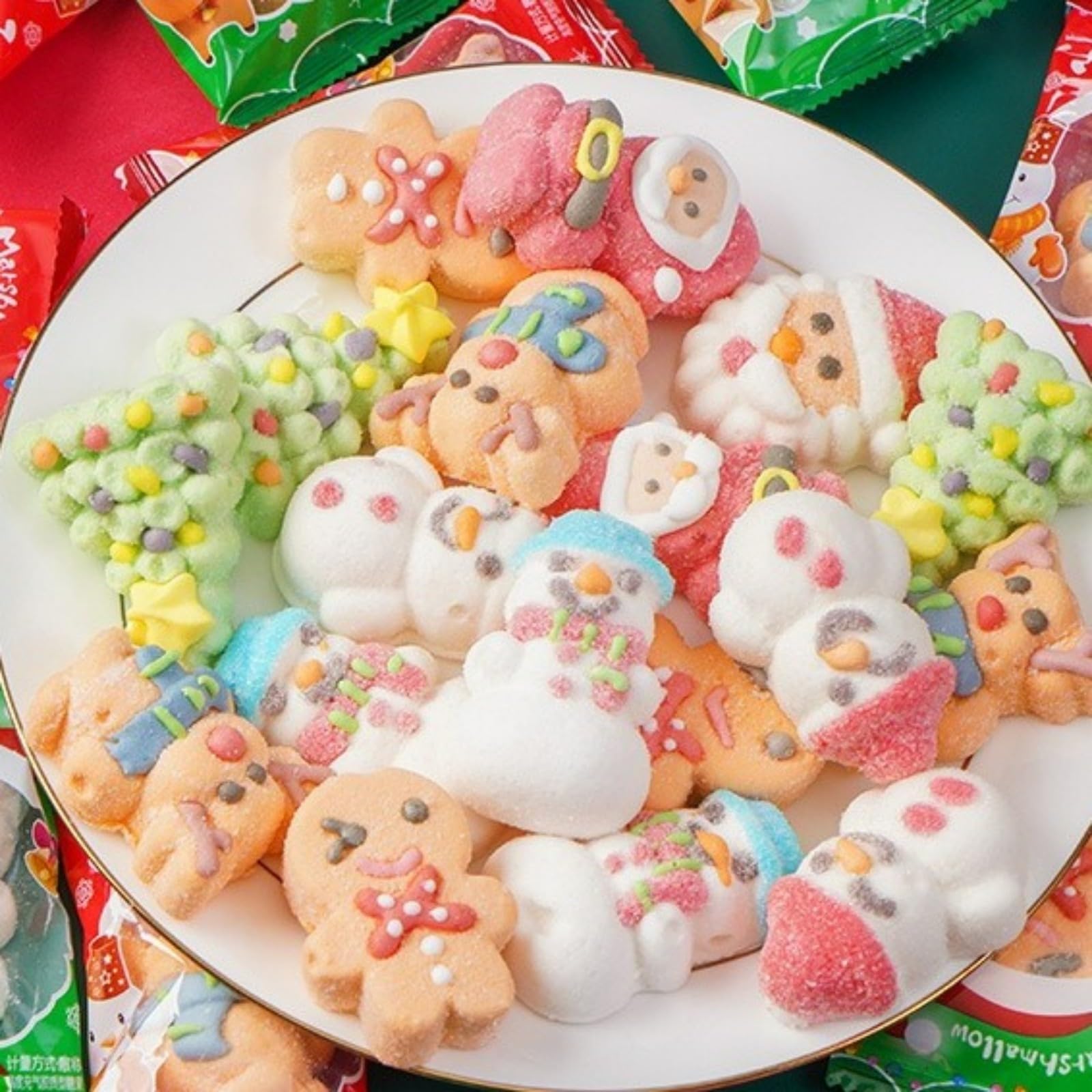 Amazon.co.jp: クリスマス お菓子 詰め合わせ マシュマロ 個包装 500g