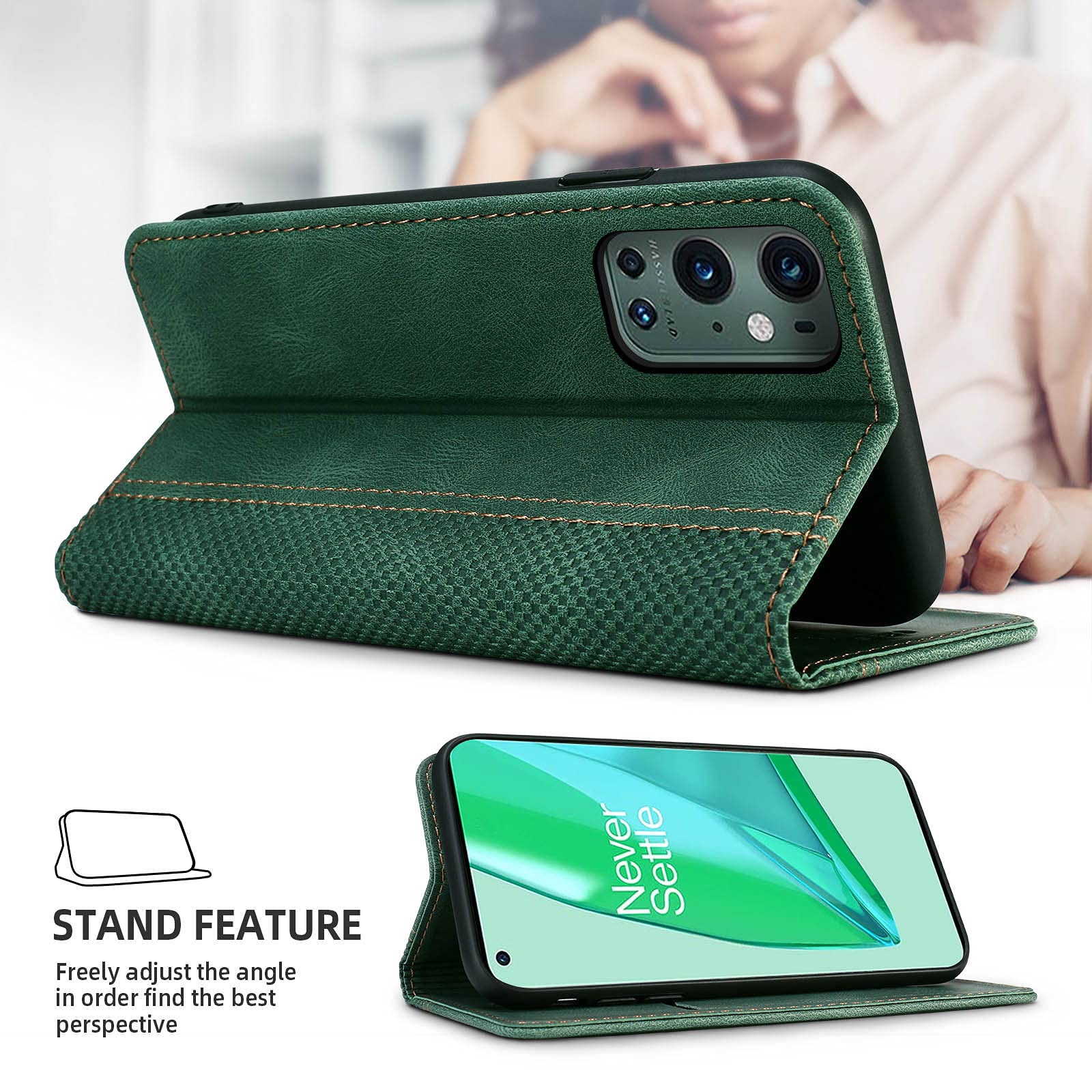AKABEILA Leder Flip Case Für OnePlus Nord CE 2 5G – Hülle Mit Kartenfach, Standfunktion & Magnetverschluss, PU Leder