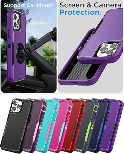 Miniatura 2 de AICase Funda magnética para iPhone 14 Pro, soporte magnético para automóvil, resistente de 2 capas, resistente a los bolsillos, protección de grado